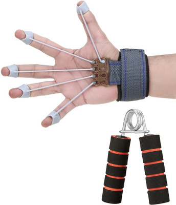 Pheonix Combo of Finger Exerciser with Foam Hand Gripper Home Gym Exerciser (Pack of 2) Fitness Accessory Kit Kit