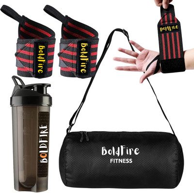 MegaValue Fitness Combo of 700ML Gym Shaker With Gym Bag & Wrist Band Fitness Accessory Kit Kit
