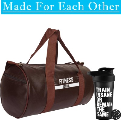 COOL INDIANS Fitness Duffle bag Workout Protein shaker Bottle Leather Gym Bag Sports Backpack Fitness Accessory Kit Kit