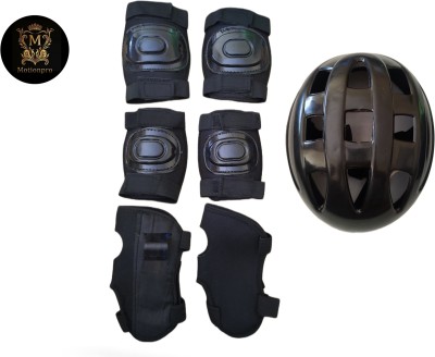 Motionpro Black Skating Protection Kit Set for Helmet Skating, Cycling Guard Combo Skating Kit