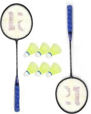 ARI Badminton kit Set Of 2 Piece Blue Racquet with 6 Piece Plastic Shuttle Cock Badminton Kit