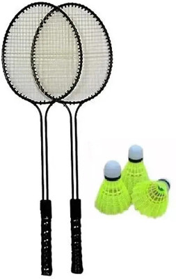 STYRKR Badminton Set of 2 PC With 3 Nylon Shuttle Badminton Kit