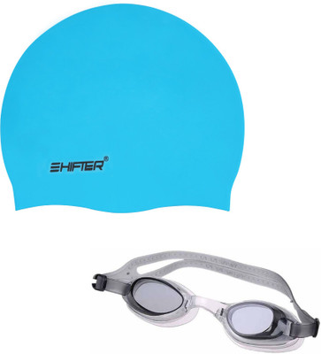 SHIFTER SWIMMING GOGGLE, SWIMMING CAP COMBO KIT SET,PREMIUM SILICONE ANTI SLIP CAP Swimming Kit