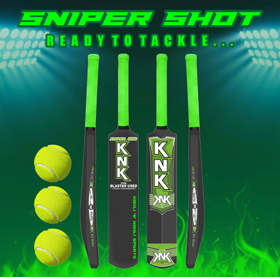 KNK 3 No.Size Hard PVC Plastic Bat With Tennis Ball For 4-8 Years Kids Cricket Kit Cricket Kit
