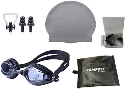 Tempest Swimming Kit(silicone cap/Swimming Goggle/Earplugs/Noseplug) Swimming Kit