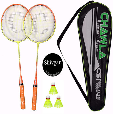 HouseOfCommon Style Body Badminton Racquet Set Of 2 Piece, 3 Piece Nylon shuttles, new Badminton Kit