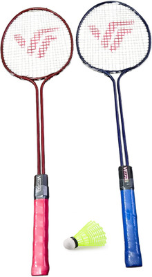VELLFIRE 2 PC Double Shaft Racket with 1 Nylon shuttle cock free Badminton Kit