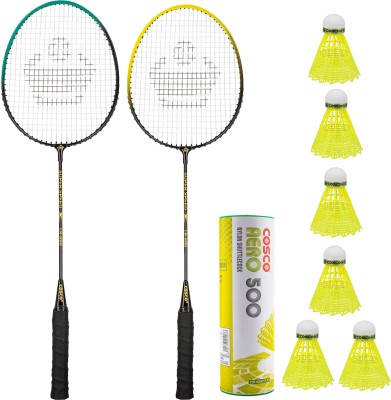 COSCO CB-888 Aluminium Single Shaft Badminton Set With Badminton Cover 6 Piece Shuttle Badminton Kit