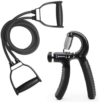 Easymart Double Toning Tube with Hand Gripper Combo Hand Strengthener (Multicolor) Fitness Accessory Kit Kit