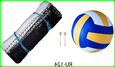 zxxxt md_Kit_Amazing Quality Volleyball With 2 Needle and Net Nylon DP-124 Volleyball Kit