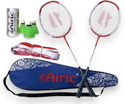 Airic Isometric Blaster Staunch with 3 Plastic Shuttles, Net and Cover Badminton Kit