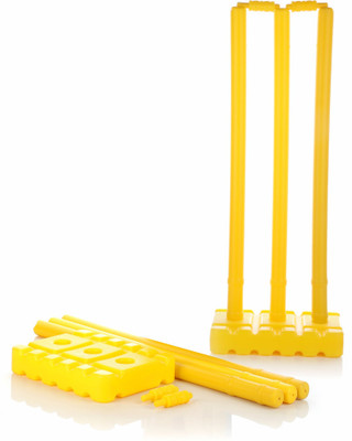 Aditi Toys Big Cricket Stumps Includes 3 Stumps with Base, 2 Bails for Kids Above 5 Years Cricket Kit