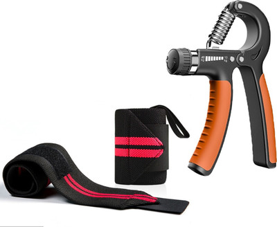 TRUE INDIAN ADJUSTABLE 10 KG-40 KG Hand Grip with Wrist Strap For Gym and Fitness Fitness Accessory Kit Kit