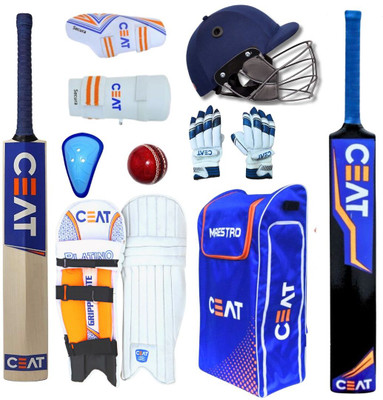 Solution24x7 NEW EDITION BLACK EDITION CRIKCET SET KIT WITH 1 PLASTIC BAT FREE FOR 15+ YRS Cricket Kit