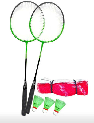 VELLFIRE Single shaft badminton with 3pvc shuttles and 1 net Badminton Kit