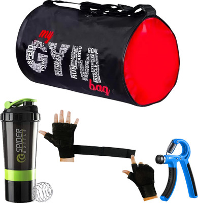 TRUE INDIAN My gym bag duffel bag hand gripper hand 2 in 1 gloves new combo Gym Duffel Bag