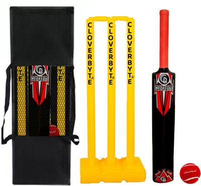 CLOVERBYTE Junior Cricket kit 5 No. Bat With Stump ,Tennis Ball & Cover For Junior kids Cricket Kit