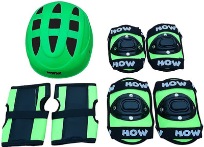 HOW(House Of Wishes) Skating Set for Roller Skates Cycling Skateboard Age 7 to 9 Year Green Small Skating Kit
