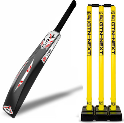 GTN Next Hard Plastic Cricket Bat Cricket Stumps Full Size Fiber Bat All Age Groups Cricket Kit