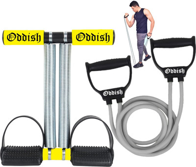 Oddish Fitness combo Double spring Tummy Trimmer 12 inch and Toning Tube Ab Exerciser(Yellow, Grey)
