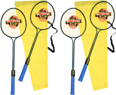 omexx Double Shaft Badminton Racquet Set (4pcs) Badminton Kit
