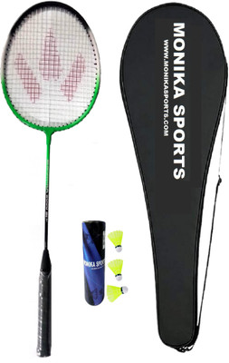 STYRKR 2000 SIngle Shaft Racquet with 3 Nylon Shuttle & Cover Badminton Kit