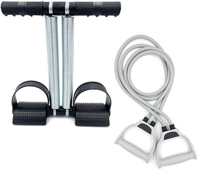 EMMKITZ Tummy Trimmer- Double Spring Combo Detachable Double Tube Resistance Band Rope Stretching Tubes Latex for Men and Women Fitness Accessory Kit Kit
