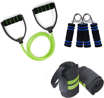Dr Pacvu Set 3|2Small Hand Grip1 Wrist Support Arm Band,Foam Toning Tube for Gym Exercise Fitness Accessory Kit Kit