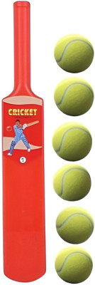 kickmixsports Combo Set Of PVC Bat 1 No. With 6 Tennis Ball(Green) Cricket Kit