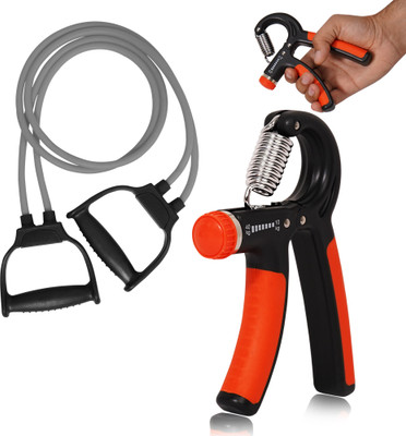 Manogyam Fitness Combo of Hand Gripper & Double Toning Tube for Full Body & Hand Workout Fitness Accessory Kit Kit