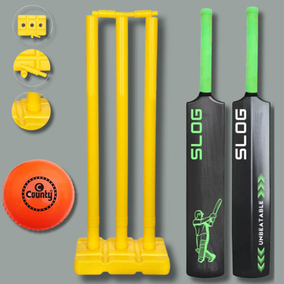 Solution24x7 FULL NEW EDITION PVC/PLASTIC CRIKCET SET KIT FOR 15+ YRS Cricket Kit