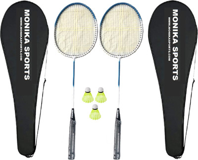 STYRKR 2 Single Shaft Racquet + 3 Nylon Shuttle + 2 Racquet Cover Badminton Kit