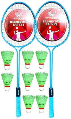 SPO Zone Booster 2 Piece Badminton Racquet with 8 Piece Nylon Shuttle Badminton Kit