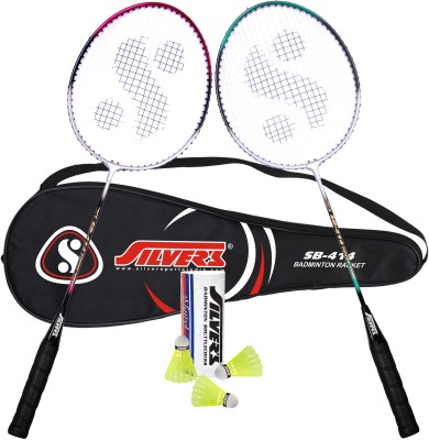 Silver's SB-414 Badminton Combo- 2 Rackets with Shuttle Pack of 3 Badminton Kit