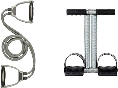 BoldFire Double Tummy Trimmer & Muscle Chest Expander Rope Workout Pulling Fitness Accessory Kit Kit