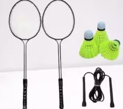 VELLFIRE Double shaft Badminton with 3 pvc shuttles and 1 ropes Badminton Kit
