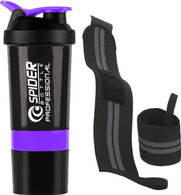 TRUE INDIAN 500 ml Plastic Shaker(Pack of 2, Purple, Black)