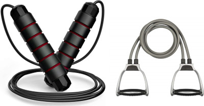 Fitnesstricks Fitness Combo Of Skipping Rope With Double Toning Tube For Body Workout Fitness Accessory Kit Kit