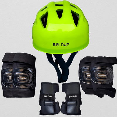 BOLDUP Skating protective kit with knee elbow protection for boys and girls green Skating Kit