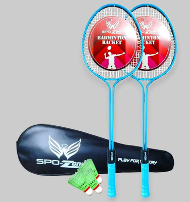 SPO Zone Badminton Kit Combo Set Of 2 Piece Racquet With 3 Piece Shuttlecock Badminton Kit