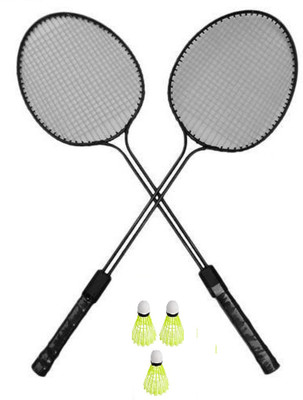 Monika Sports 2 PC Double Shaft racket With 3 shuttle cock Badminton Kit