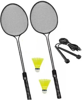 VELLFIRE Double shaft Badminton with 2 pvc shuttles and 1 ropes Badminton Kit