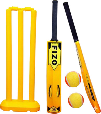 fizo PVC Cricket Kit Kids Below 6 Plastic Bat Size 2, Wickets 24'', Bails, Ball, Base Cricket Kit