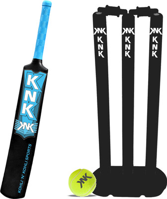 KNK Hard Plastic Cricket Kit For 6-8 Years Kids (1 Bat Size 3, Wicket 24'', 1 Ball) Cricket Kit