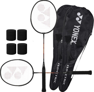 YONEX Combo of 6, 2 GR-303i Badminton Racquet, 2 Pair Wrist Band, 2 Full Cover Badminton Kit