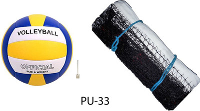 Y2M Amazing Quality Volleyball With Nylon Net PU -33 Volleyball Kit