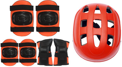 HK Sports Orange 4 in1 Protection - Helmet | Elbow | Knee | Hand Guard Skating Kit