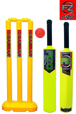 fizo PVC Cricket Kit Kids Below 8 Plastic Bat Size 3, Wickets 24'', Bails, Ball, Base Cricket Kit