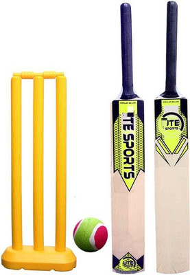 Antelope New Wooden Cricket Kit, (wood bat, plastic stump 2 tennis ball Size -5 Cricket Kit