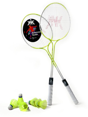 ANC Badminton Racket Set of 2 Multicolour Double Shaft Branded Badminton Kit